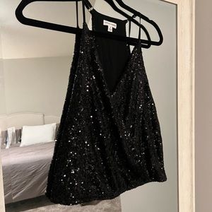 Black Glitter Tank